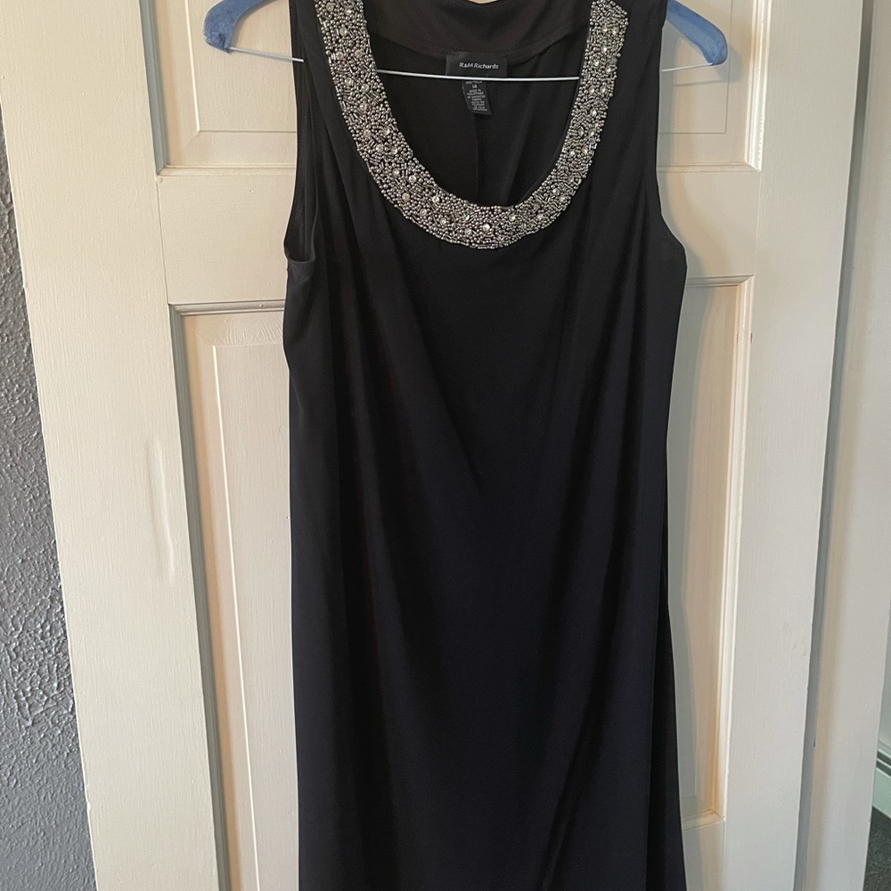 Black Jeweled Formal Sheath Dress - Picture 3 of 4